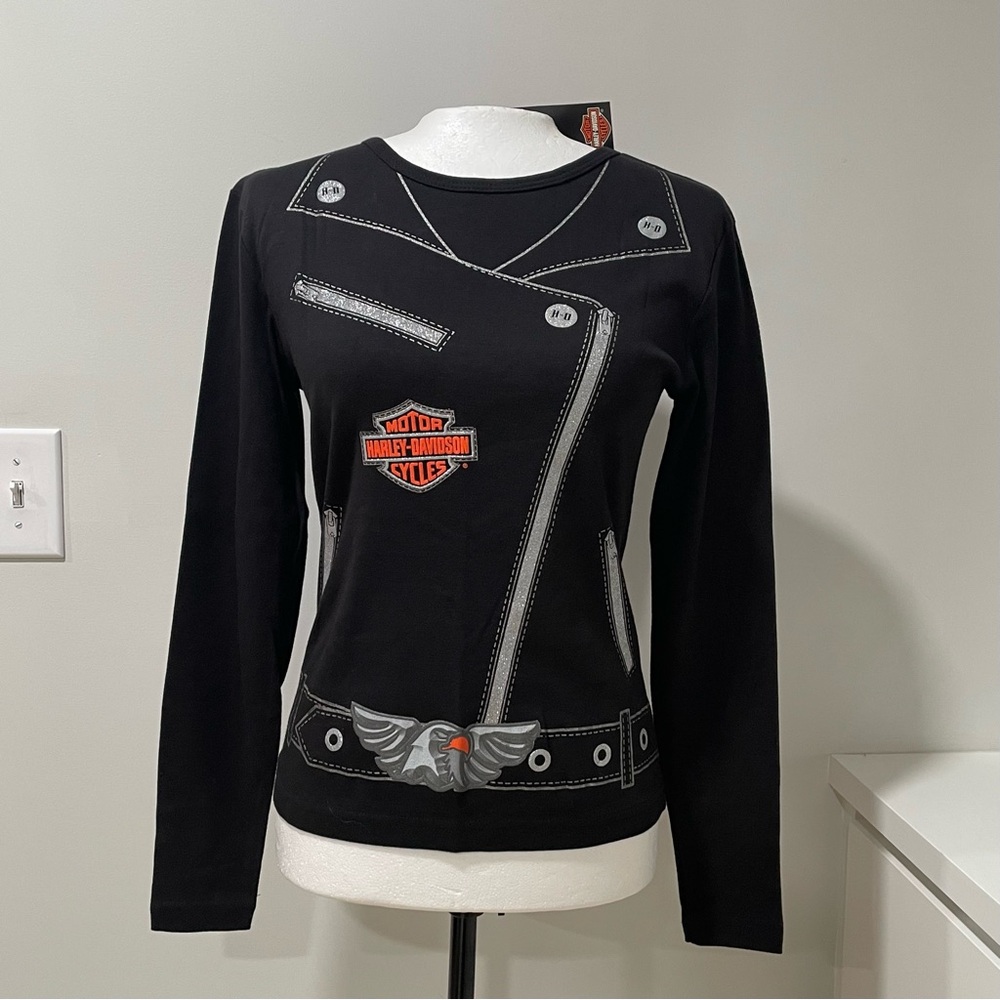 NWT Harley Davidson Moto Biker Motorcycle Edgy Halloween Costume Y2K Cotton